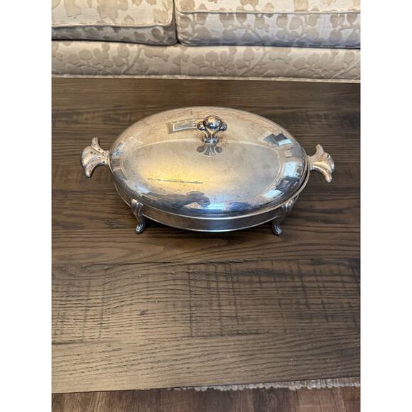 Silver Plated Chafing Dish – Missing Glass Bowl - Picture 1 of 10